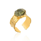 Ocean Whisper Raw Aquamarine Stone Ring