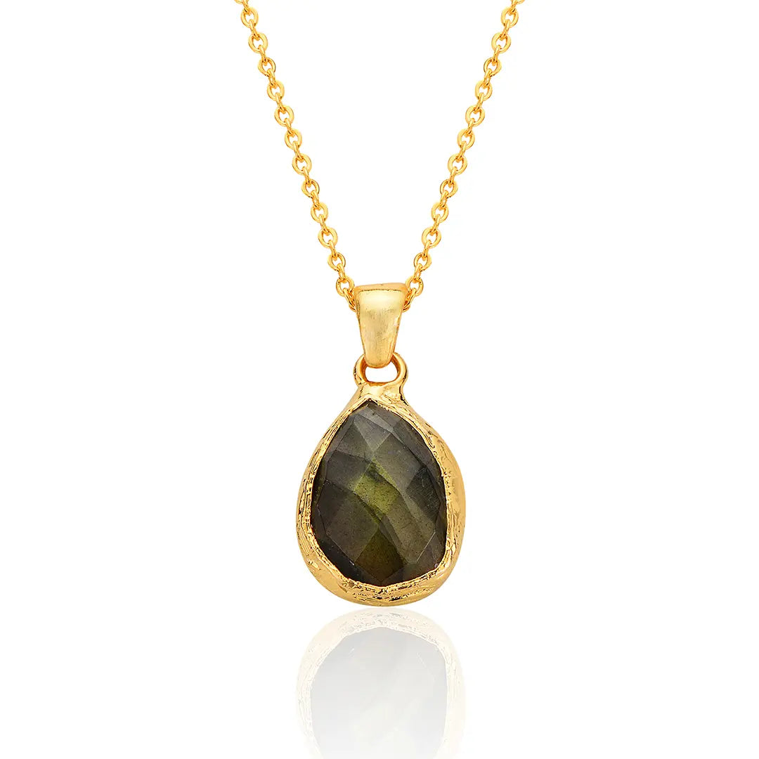 Aurora Veil Labradorite Stone Necklace