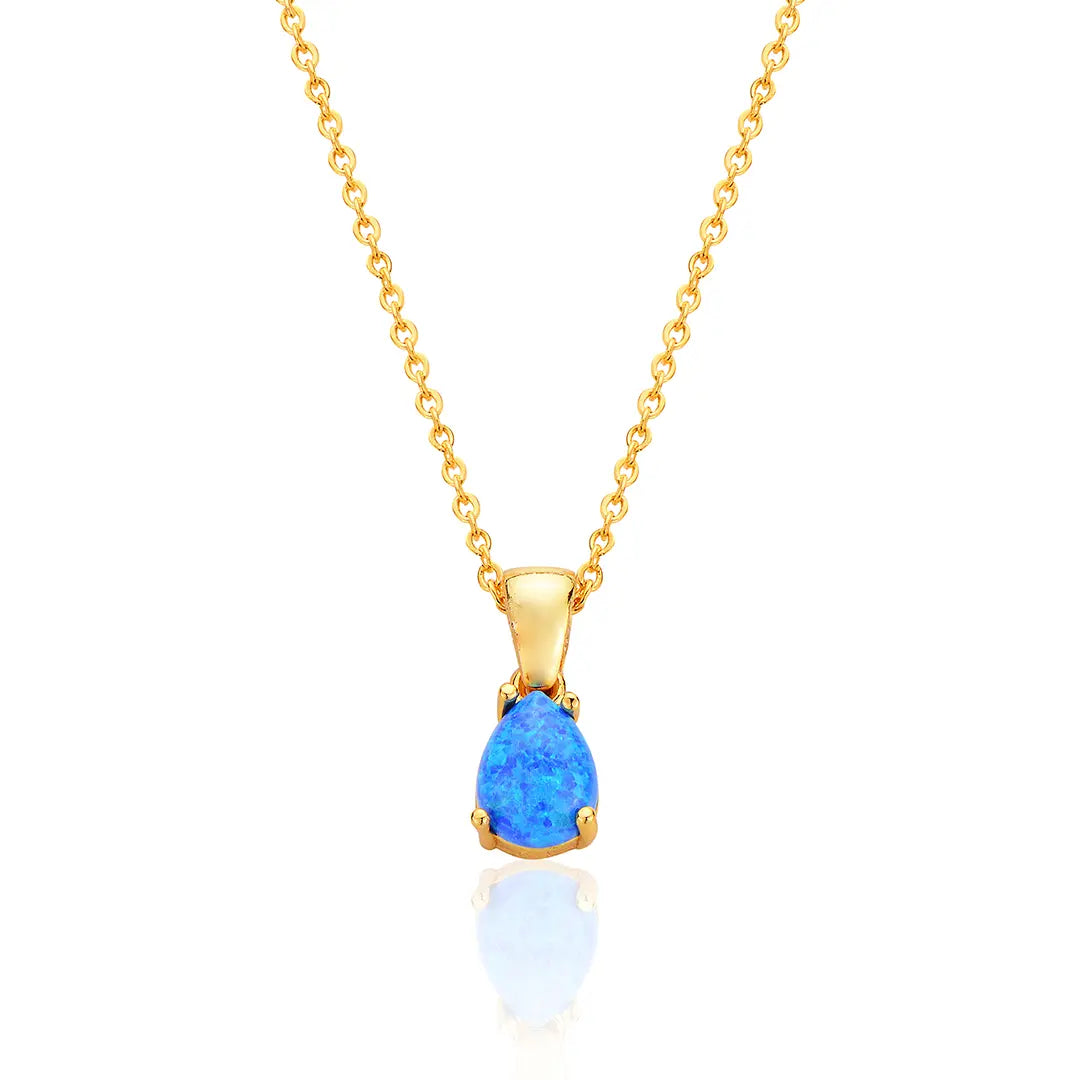 Celestial Waves Blue Opal Stone Necklace