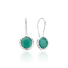 Circle Shape Green Cat's Eye Earrings