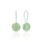 Circle Shape Light Green Cat's Eye Earrings