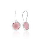 Circle Shape Pink Cat's Eye Earrings