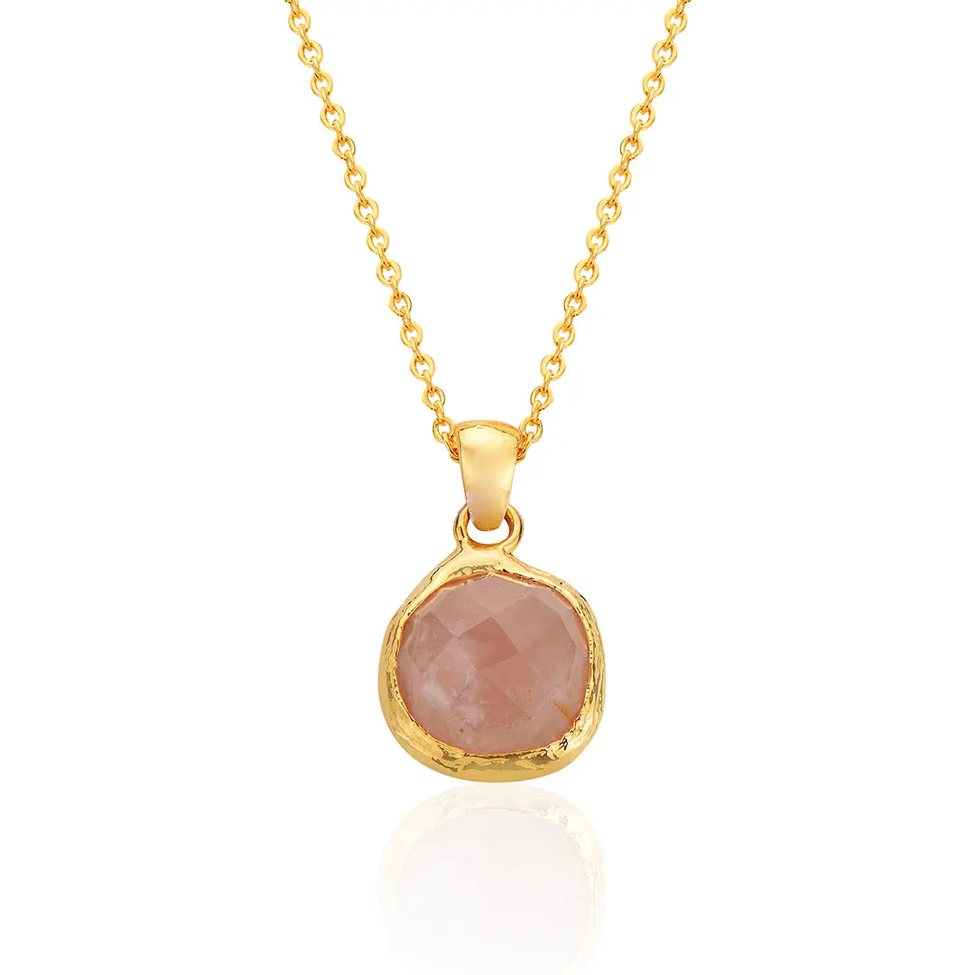 Ethereal Bloom Rose Quartz Stone Necklace