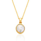 Gold-Plated Circle Shape Pearl Pendant Necklace