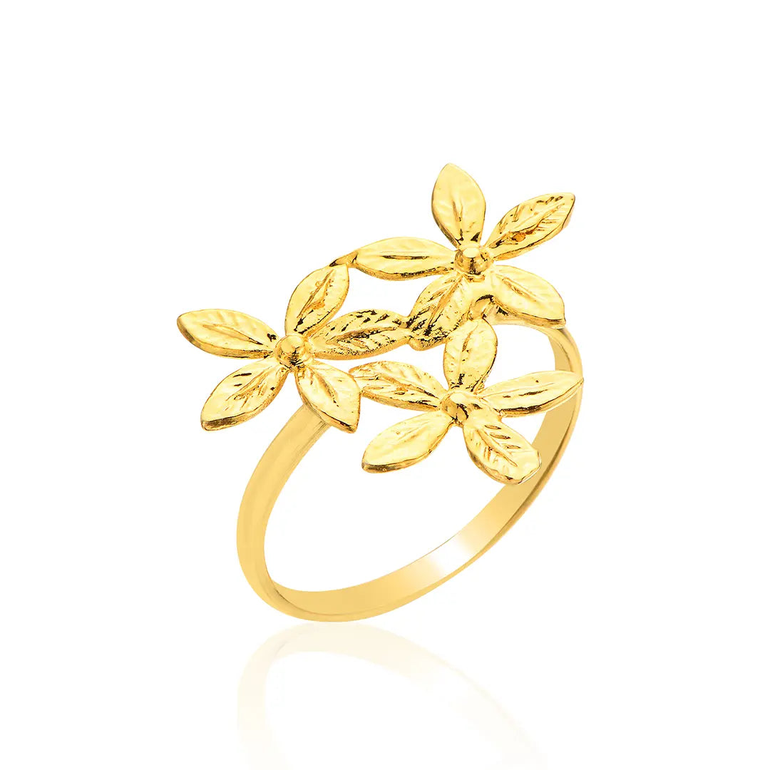 Gold-Plated Floral Daisy Statement Ring