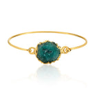 Gold-Plated Green Solar Agate Bracelet