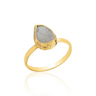 Lunar Elegance Tear Drop Moonstone Ring