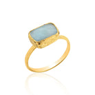 Oceanic Sky Rectangle Larimar Ring