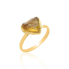 Sunlit Harmony Raw Citrine Stone Ring