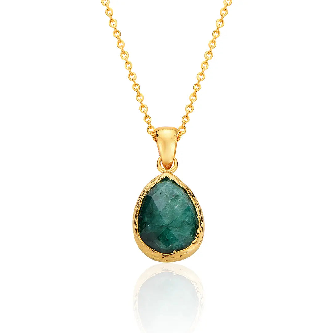 Verdant Elegance Emerald Stone Necklace