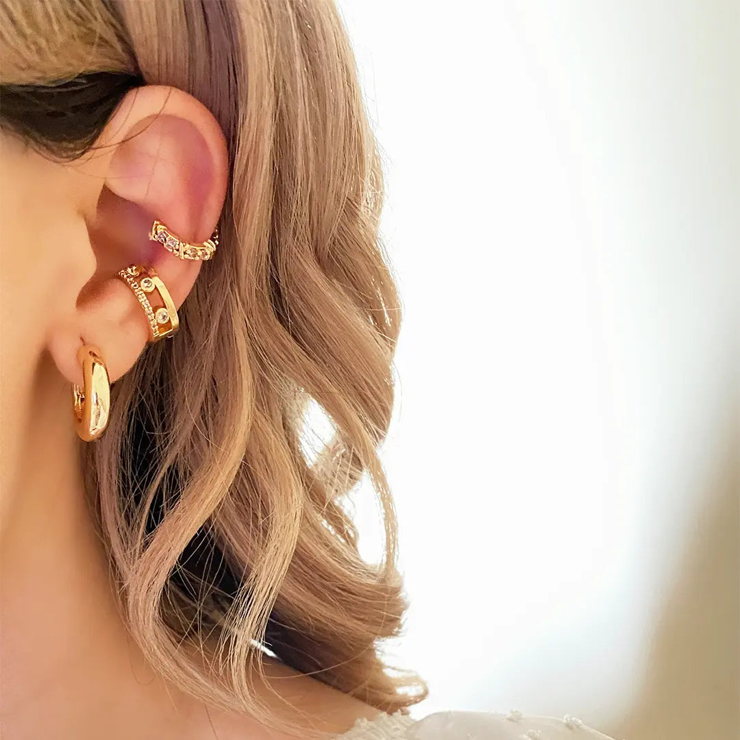 Pearl Hoop Earrings | Contemporary Indo-Western Design | 22K Gold