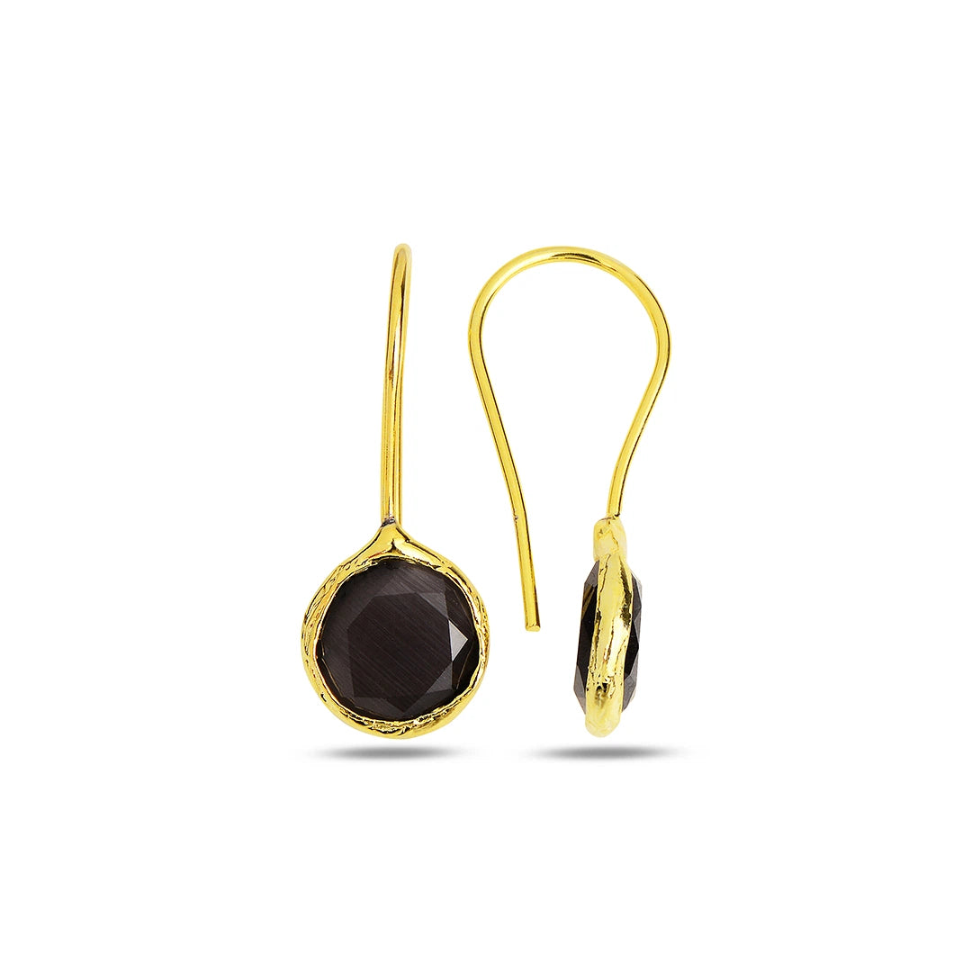 Circle-Shape-Black-Cats-Eye-Earrings