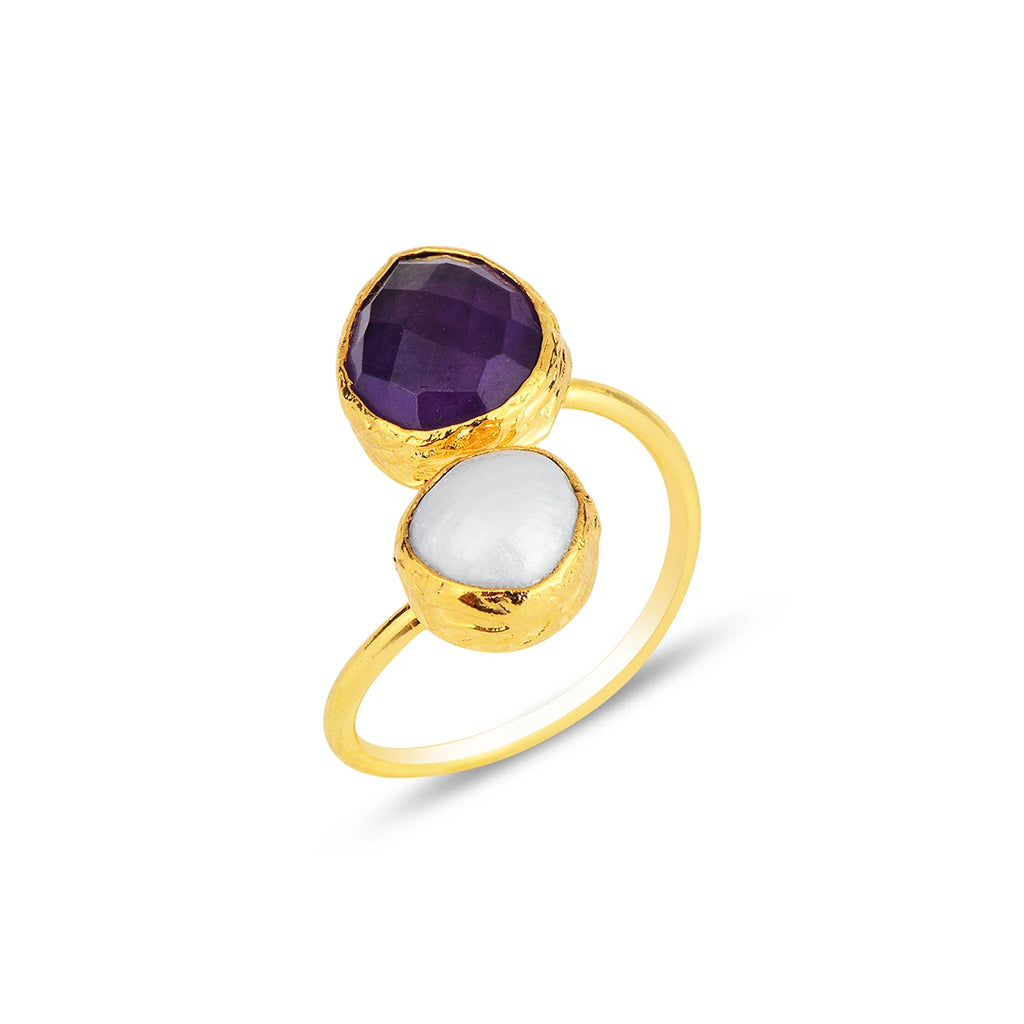 Double-Stone-Amethyst-and-Pearl-Ring