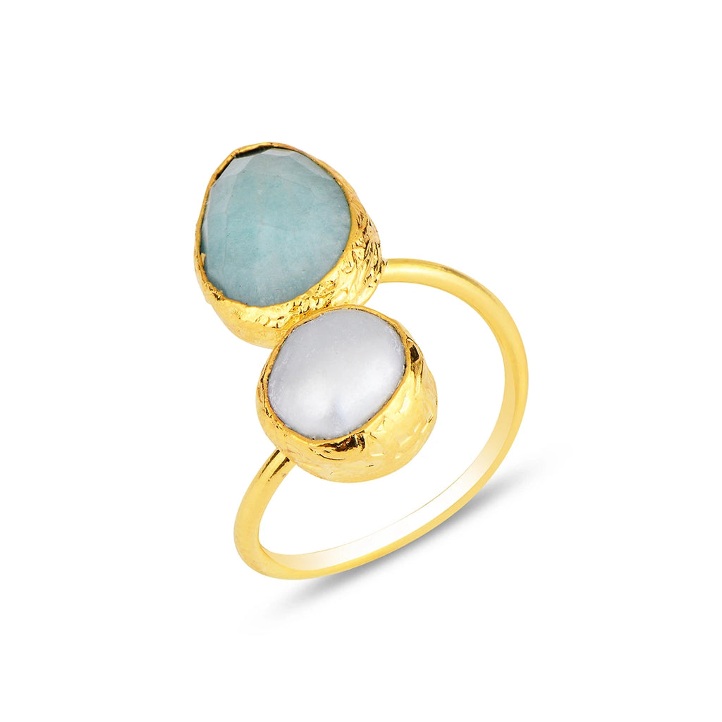 Double-Stone-Aquamarine-and-Pearl-Ring