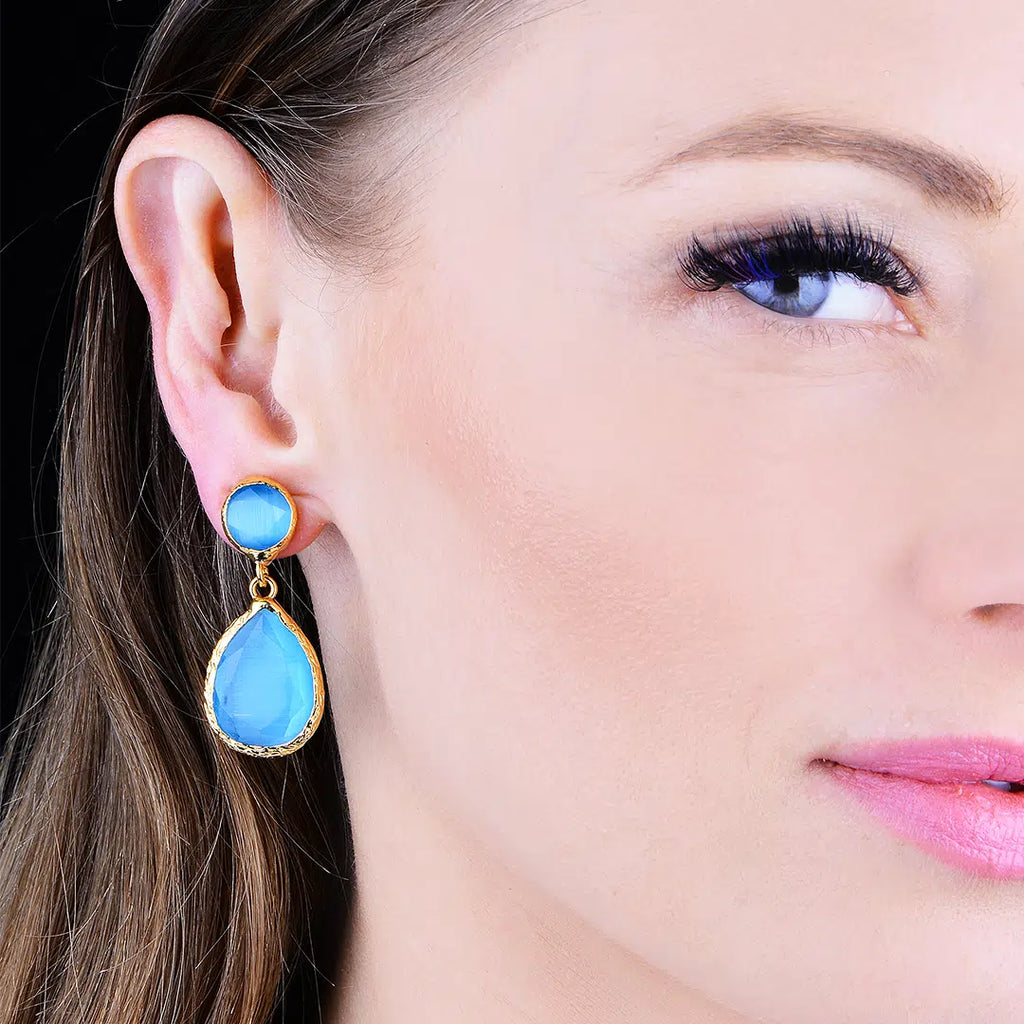 Double-Stone-Earrings-with-Blue-Cats-Eye-With-Model