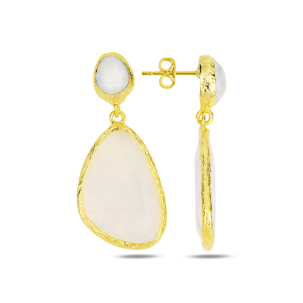 Double-Stone-Earrings-with-Fresh-Pearl-and-Clear-Moon-Stone  