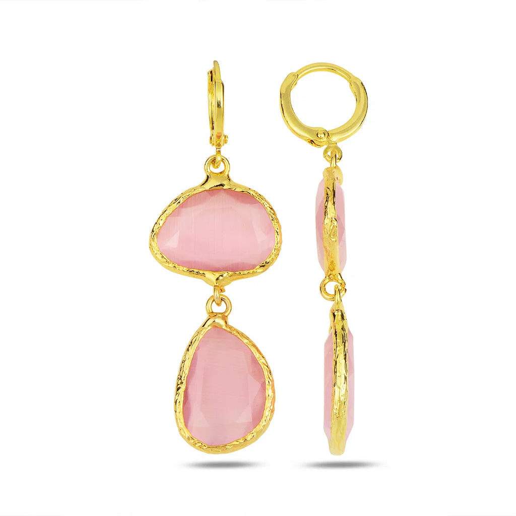 Double-Stone-Earrings-with-Pink-Top-Pink-Bottom
