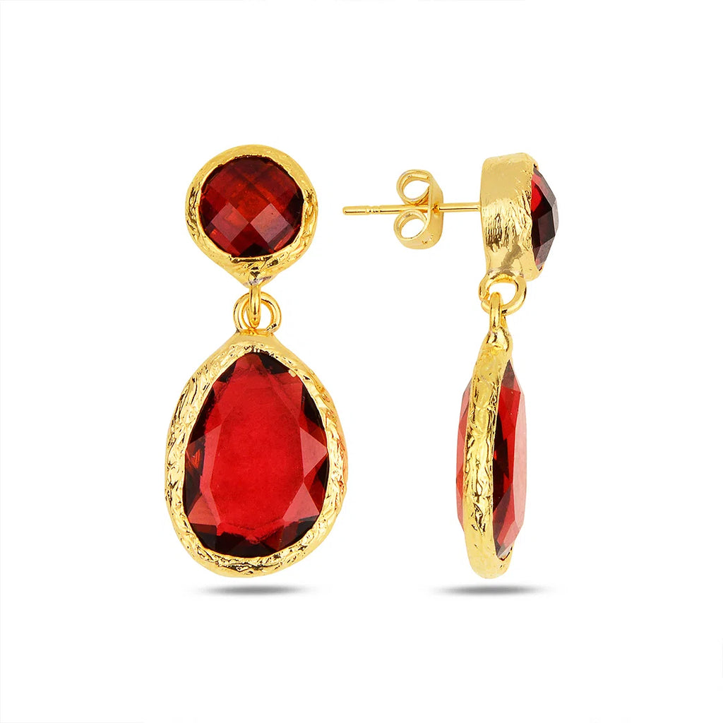  Double-Stone-Earrings-with-Red-Zircon