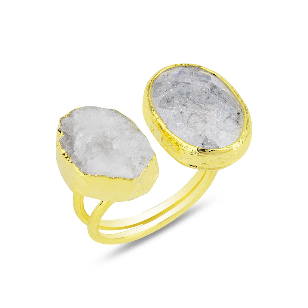 Double-Stone-Jade-and Druzy-Raw-Crystal-Ring