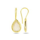 Tear-Drop-shape-Beige-Cats-Eye-Earrings