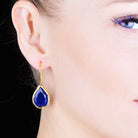 Tear-Drop-Shape-Dark-Blue-Cats-Eye-Earring-with-model