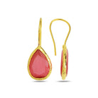 Tear-Drop-Shape-Pink-Cats-Eye-Earrings