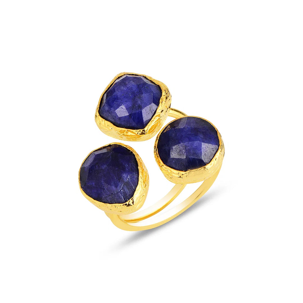 Trio-Faceted-Blue-Sodalite-Stone-Ring