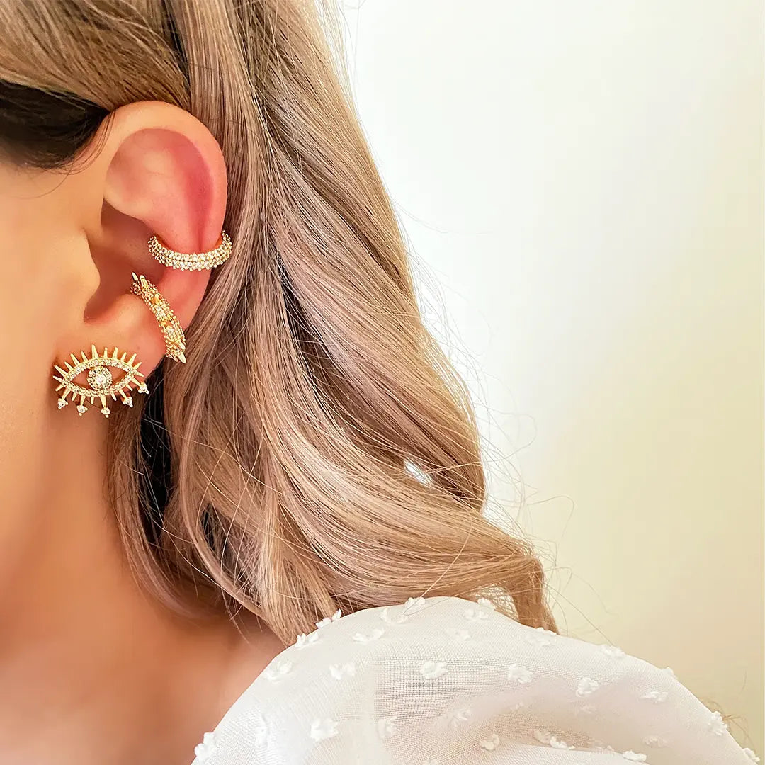 Annabel Ear Cuff Earrings with Cubic Zirconia Jewelyric